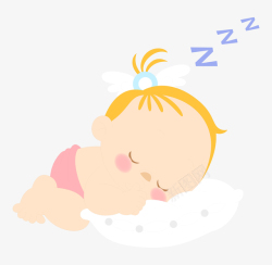 穿衣服的宝宝枕枕头睡觉的宝宝高清图片