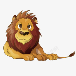 手绘狮子动物矢量图素材