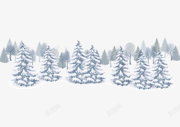 下雪的森林png免抠素材_新图网 https://ixintu.com 下雪 免费素材 冰山雪地 树 白色森林