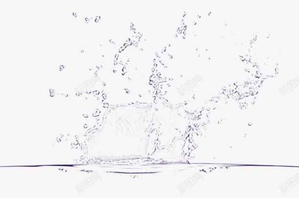 溅开的水png免抠素材_新图网 https://ixintu.com 小清新 水滴 流动 溅开 紫色
