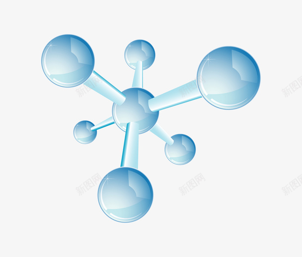 蓝色卡通化学分子png免抠素材_新图网 https://ixintu.com 免抠图 分子 抠图 插画 蓝色圆球 装饰图