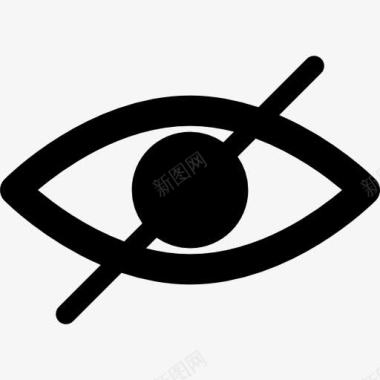 盲符号的眼睛斜线图标图标