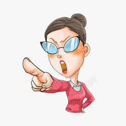 手绘生气的人生气的女人高清图片