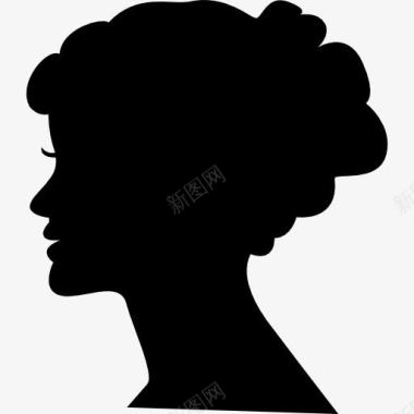 女性头部轮廓图标图标