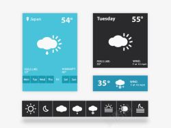 app交互原型手机APP天气插件PSD高清图片