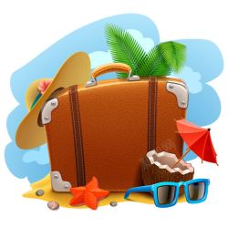 旅游宣传指示牌假期热带旅游元素矢量图高清图片