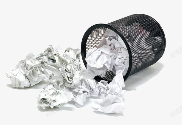 纸篓和废纸png免抠素材_新图网 https://ixintu.com 倒下的垃圾桶 办公室 垃圾桶 废纸 纸张 纸篓