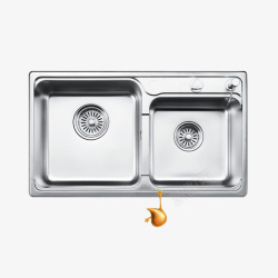 304不锈钢厨房水槽加厚抗油双槽洗碗槽高清图片