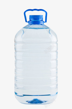 透明解渴加大蓝色提手盖子的一瓶素材