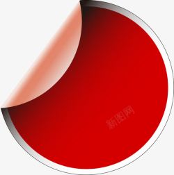 石头红色按钮框红色圆形折纸图高清图片