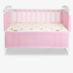 家具单人床粉色女孩婴儿床高清图片