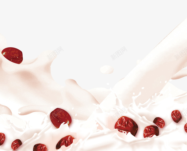红枣牛奶元素png免抠素材_新图网 https://ixintu.com 免扣素材 广告设计 牛奶 红枣 红枣牛奶元素