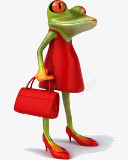 牛蛙女士穿裙子牛蛙高清图片