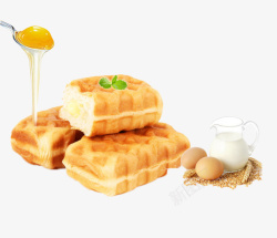 豆奶流沙味蛋羹乳酪面包营养早餐高清图片