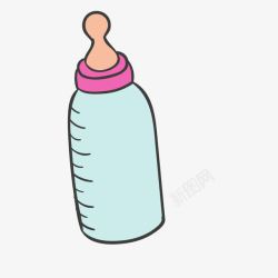 绿色瓶身婴儿奶瓶矢量图高清图片
