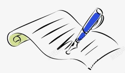 书信png免抠素材_新图网 https://ixintu.com 书信 笔记 纸张 蓝色 钢笔