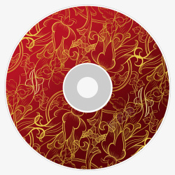 中国复古光盘贴红色光盘贴高清图片