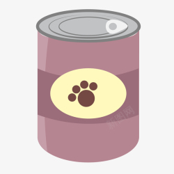 小狗食物手绘小狗饲料罐头高清图片