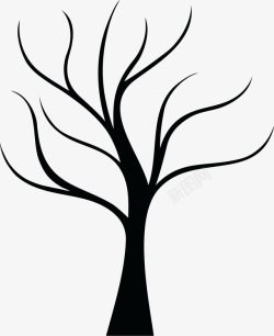 黑色数量树木黑色剪影树干枯树矢量图高清图片