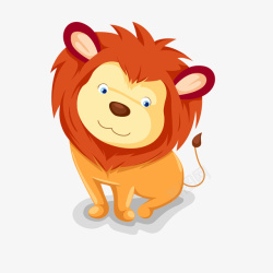 丛林之中的动物卡通狮子动物矢量图高清图片