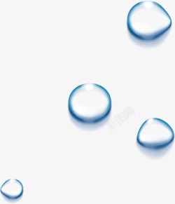 合成自定义形状创意合成蓝色晶莹剔透的水滴形状高清图片