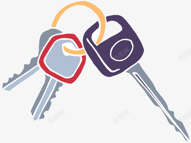 一串钥匙png免抠素材_新图网 https://ixintu.com 一串钥匙 免抠素材 卡通钥匙 彩色钥匙
