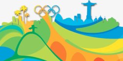 彩色五环里约奥运会高清图片