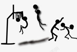 三分球手绘篮球场图标高清图片