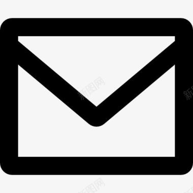 新的电子邮件界面符号封闭信封后面图标图标