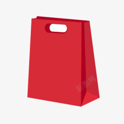 立体包装袋红色纸袋高清图片
