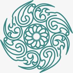 重复构成角花底纹花型对称平面图形高清图片
