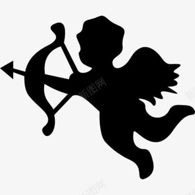 Cupid天使的轮廓图标图标