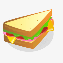 卡通三明治食物矢量图素材