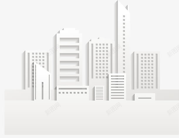 创意白色建筑群png免抠素材_新图网 https://ixintu.com 创意白色建筑群矢量 剪影 城市 建筑 白色