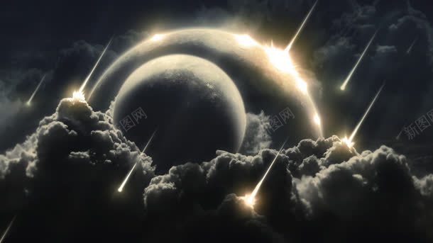 云层上的月亮流星雨海报背景jpg设计背景_新图网 https://ixintu.com 云层 月亮 流星雨 海报 背景