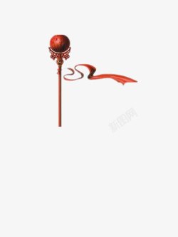 魔术杖红丝带和权杖高清图片