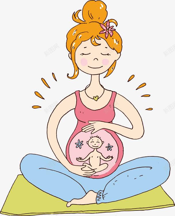 手绘练瑜伽的孕妇png免抠素材_新图网 https://ixintu.com 孕妇瑜伽 手绘的孕妇 矢量png 练瑜伽的孕妇 美丽的孕妇 锻炼身体