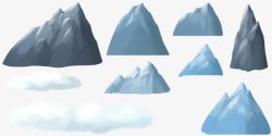 3D风景壁画卡通旗帜冰山高清图片
