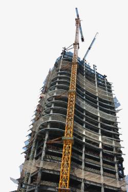 塔吊施工施工电梯高清图片