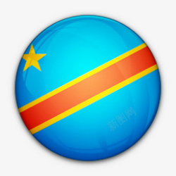 Congo刚果民主国旗对共和国这个世界国图标高清图片