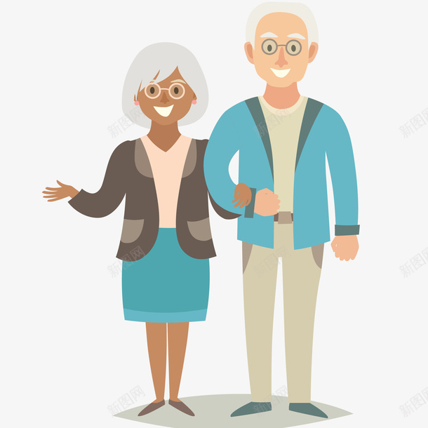 一对老年夫妇插画png免抠素材_新图网 https://ixintu.com 一对老年夫妇矢量插画 免抠PNG 婚姻 家庭 幸福 退休人员 重阳节