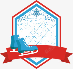 矢量蓝色雪橇圣诞蓝色雪橇高清图片