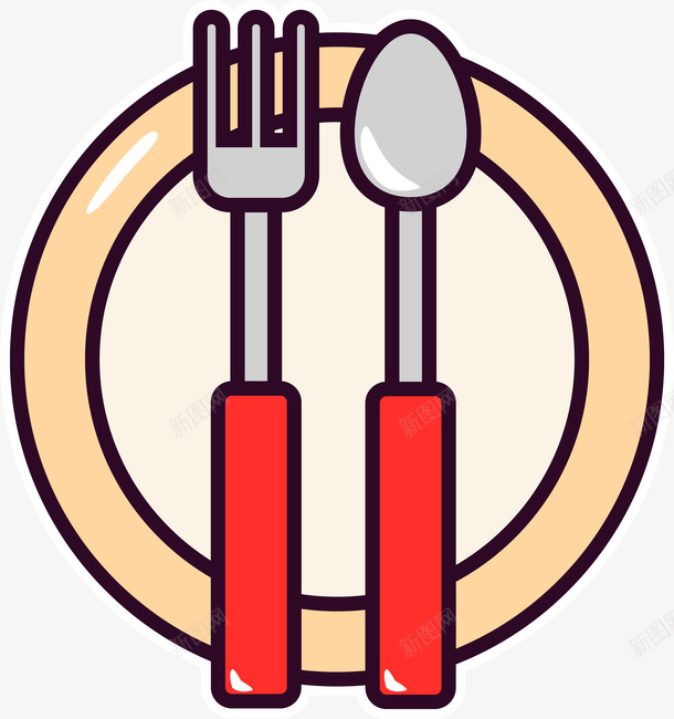 卡通西餐餐具png免抠素材_新图网 https://ixintu.com 卡通 厨具 厨房电器 矢量图案 西餐 餐具 餐盘