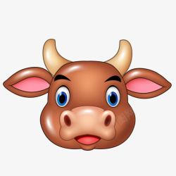 搞笑小动物图片牛头像矢量图高清图片
