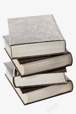 灰暗背景灰色烟雾状皮质堆叠的书实物高清图片