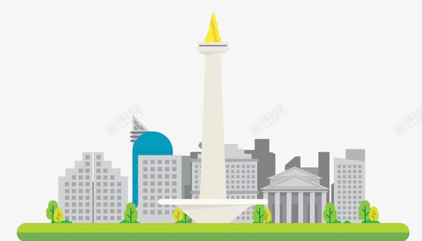 雅加达城市的民族纪念碑png免抠素材_新图网 https://ixintu.com 亚洲 印尼 印度尼西亚 抗击殖民者 民族纪念碑 纪念意义 雅加达