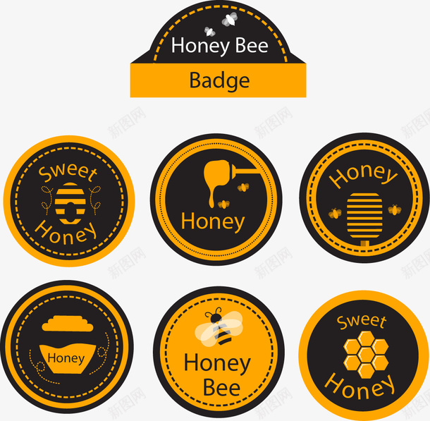 手绘蜂蜜图标png_新图网 https://ixintu.com LOGO logo设计理念 图标 手绘 蜂蜜