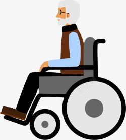 坐轮椅人物卡通轮椅人物插画高清图片