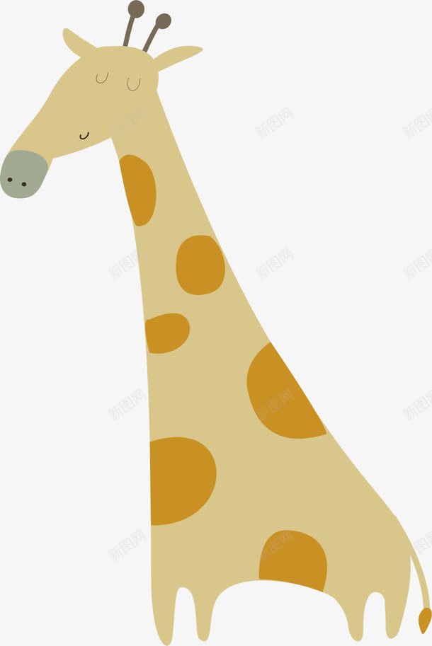 卡通动物png免抠素材_新图网 https://ixintu.com 人偶玩具 动物 卡通动物 卡通手绘 可爱 长颈鹿