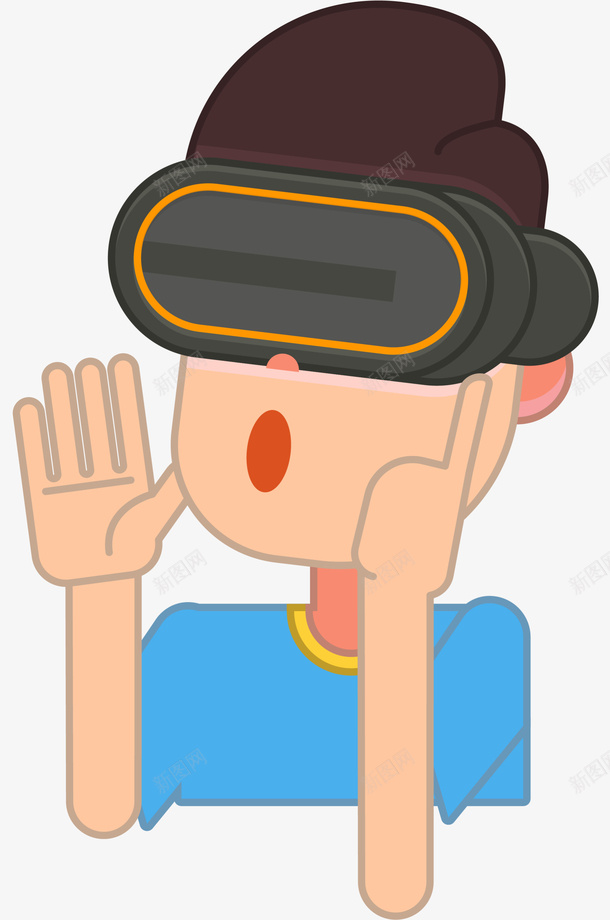 戴着vr眼镜呼喊的男孩png免抠素材_新图网 https://ixintu.com 3d眼镜 VR世界 呼喊的男孩 喊叫 开心 戴着vr眼镜 虚拟眼镜